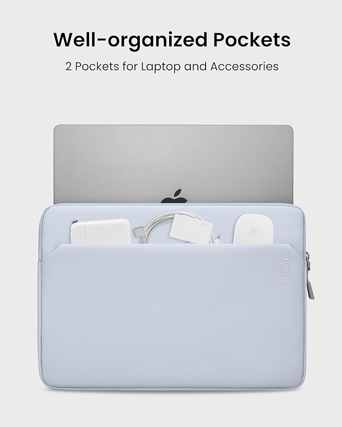 tomtoc Slim Laptop Sleeve for 14-inch MacBook Pro M4/M3/M2/M1 Pro/Max 2024-2021, Water-Resistant Protective Case for 13.8 Inch Surface Laptop AI PC, Accessory Bag