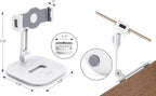 AboveTEK Tablet Stand Holder, Stylish Aluminum iPad Stands, Foldable 360° Swivel iPad iPhone Table Stand Holder fits 4-11" Tablets/Smartphones for Kitchen Bedside Office POS Showroom Reception (White)