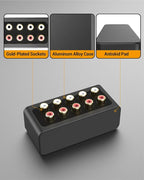 Cubilux AS-R1 4-Way Audio Splitter Box - 4-Channel Stereo RCA Splitter - Aluminum Alloy (1 in 4 Out)