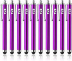 TCD 10 Pack Stylus Pen for Touch Screen, Universal Capacitive Digital Stylus Pen for iPad, iPhone, Tablet, Laptop – Premium Thick Styluses for All Touchscreen Devices with Rubber Tip, Purple