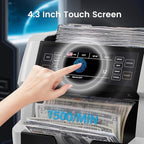 NUCOUN VC-3 Mixed Denomination Money Counter Machine, Value Counting, CIS/UV/IR/MG/MT Counterfeit Detection, USD/Euro/CAD/MXN, Printer Enable, White Cash Note Counter, Bill Counter for Business