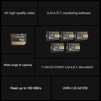 TEAMGROUP T-Create S.M.A.R.T A2 256GB Micro SDXC U3 V30 4K R/W Speed up to 160/150 MB/s High Speed Flash Memory Card for Creators, Compatible with GoPro, Insta360 TTCS256GIA2V3003