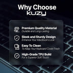 Kuzy Clear Premium MacBook Pro 14 inch Keyboard Cover M4 16" 2025 2024 2023 M3 M2 M1 Pro Max - MacBook Air 13 inch Keyboard Cover 15" M4 - A3240 A3241 A3401 A3403 A3114 A3113 - US Layout TPU, Clear