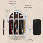Phone Box for Family Time, Bamboo Cell Phone Jail, 3 Sections Hold 6 Phones, with Charging Holes, Phone Holder Self-discipline Box, Help Kids Adults Focus Back, Mobile Phone Addiction (White)