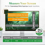 Magnetic Computer Privacy Screen Filter 27 inch for 16:9 Widescreen Monitor Desktop PC, 27in Hanging Removable Anti Blue Light Glare Eye Protection Shield, Anti Spy Screen Protector Panel