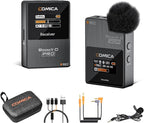 COMICA BoomX-D1 PRO Wireless Lavalier Microphone, 16GB Storage, Safety Audio Track, Noise Cancellation, 328' Range, Wireless Lav Mic for iPhone, Android, PC Interviews, Vlogs, Live-Streaming(1TX+1RX)