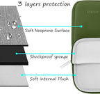MOSISO Laptop Case 13.3 inch, 13-13.3 inch Laptop Sleeve Bag Compatible with MacBook Air/Pro 13 / Pro 14, HP Dell ASUS Lenovo Notebook, Neoprene Computer Sleeve Bag with Small Case, Army Green