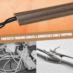Floor Cord Cover Self Adhesive Cord Hider,20FT Cable Management, Extension Strip Protector for Wires, Prevent Cable Trips for Offices, Gyms, Exhibitions Cavity:0.39"(W) x 0.27"(H) Wood Walnut