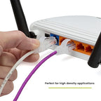 TRUECABLE Cat6 Component Rated Patch Cable, Unshielded (U/UTP), 5ft, Purple, 28AWG Solid Copper, Snagless 10G High-Speed Ethernet Cable, PoE++ 4PPoE 100W, UL Listed, RoHS-3, 5 Pack