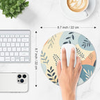 ITNRSIIET Mouse Pad Non-Slip Rubber Base Smooth Surface Stitched Edges Waterproof Durable Compatible with All Mice for Office & Gaming, Desk Accessory, Diameter 8.7 inch, VividFoliage