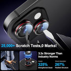 X-it 2 Pack Camera Lens Protector, Shatterproof Anti-Scratch Ultra HD Mechanical Gear Camera Protector, Anti-Glare Tempered Glass Lens Protector for iPhone 15/15 Plus/14/14 Plus,Case Friendly,BlackRed