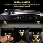 Facmogu 4PCS Golden Speaker Isolation Spikes with Plated Speaker Spikes Pads Mat, Speaker Spikes & Speaker Spike Pad Kit with Double-Sided Adhesive for Subwoofer CD DVD Player Audio Amplifier Recorder