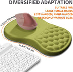 Ergonomic Joint Wrist Support Mouse Pad with Memory Foam Cushion Massage Bump, Carpal Tunnel Pain Relief Mousepad Slope Design for Wrist Rest, 11.8x7.9 in, Khaki Green