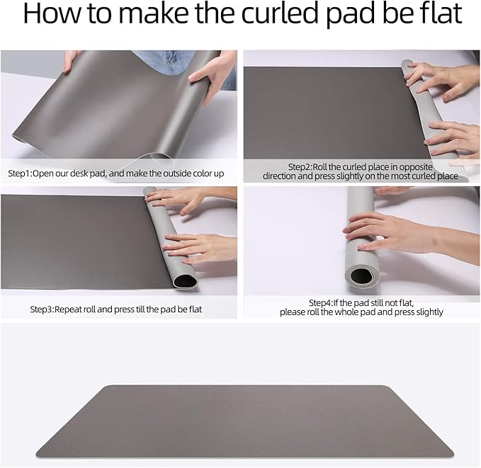 YSAGi Desk Mat, Mouse Pad,Waterproof Desk Pad,Large Mouse pad for Desk, Leather Desk Pad Large for Keyboard and Mouse,Dual-Sided Mouse Mat for Office and Home (Dark Grey, 35.4" x 17")