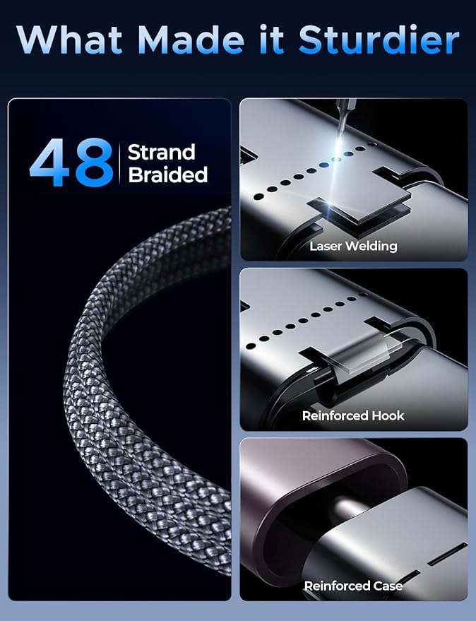 2Pack Upgraded 3 in 2 USB C Cable for Apple Watch Charger iPhone Charger USB C Multi Fast Charging Cable Compatible with iWatch Ultra/SE/10/9/8/7/6/5/4/3/2/1 & iPhone 16/15/14/13/12/11/Galaxy S23-4FT