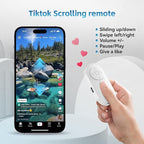 Bluetooth Camera Remote Shutter with Zoom and Front/Rear Camera Switch for Photo and Vlogging,Cllphone Remote Clicker for iOS & Android Smartphone, Wireless Video Scrolling for Tiktok