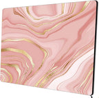 Square Mouse Pad Pink Gold,Personalized Premium-Textured Custom Mouse Mat Design,Washable Mousepad Cloth,Non-Slip Rubber Base Computer Mouse Pads for Wireless Mouse