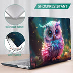 Tuiklol Case for 15 Inch Microsoft Surface Laptop 5/4/3 2022-2020, Model 1979/1953/1872/1873 Hard Shell Cover, Keyboard Cover+Screen Protector+Dust Plugs,Rainbow owl