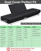 Stretchy Electric Piano Keyboard Covers - Waterproof Elastic Lock Music Keyboard Protector (61 Keys, Black)