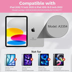 MoKo Touch Keyboard Case for iPad (A16) 11th Generation 11 inch 2025, iPad 10th Generation 10.9 inch Case with Pencil Holder, 7 Colors Backlit Multi-TrackPad Detachable Bluetooth Keyboard, Shiny Pink