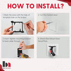 BestMounts - 144 Pack In Wall Cable Management TV Cord Hider for Wall Mounted TV - Recessed Wall Plates Cable Pass Through - Dual Gang Behind Wall Cable Management up to 8-10 Low Voltage Cords