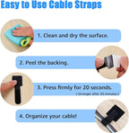 80PCS Hook and Loop Cable Ties, Hook and Loop Cable Straps, Under Desk Cable Management, Adhesive Cable Clips, Sticky-Back Cord Organizer for Desk, Household & Office Organization (Gray)