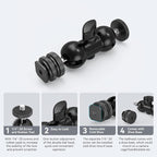 SmallRig Cool Ballhead, Multi-Function Double Ball Dead Adapter with Shoe Mount & 1/4" Screw for Monitors Led Light Microphone - 1135