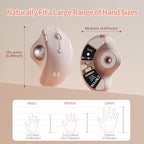 seenda Wireless Trackball Mouse, Bluetooth Ergonomic Rollerball Mouse, Rechargeable Multi Devices USB/Bluetooth Connection Thumb Control Compatible for Mac/Android/Windows Computers, Rose Pink
