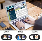 Laptop Camera Cover Slide 3 Pack Ultra Thin Slide Computer Webcam Covers for Echo Show, iPhone, iPad, Tablet, Chromebook, PC - Pug