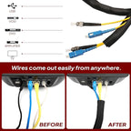 Black Braided Cable Management Sleeves Wire Loom Tubing Cord Protector Self-Wrapping (1/2"-12Feet)