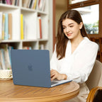 MOSISO Compatible with MacBook Air 13 inch Case 2025 2024 2023 2022 M4 A3240 M3 A3113 M2 A2681, Plastic Hard Shell&Keyboard Cover&Screen Film&Type C for MacBook Air 13.6 inch Case, Steel Blue