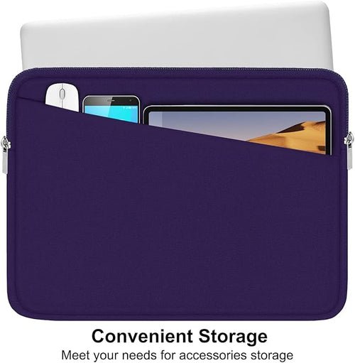 15.6 inch Laptop Sleeve Case, Durable Computer Carrying Bag Protective Case Briefcase Handbag with Front Pocket, Slim Laptop Case Cover for 15.6 Inch HP, Dell, Lenovo, Asus, Notebook, Purple