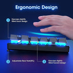RisoPhy Mechanical Gaming Keyboard, RGB 104 Keys Ultra-Slim LED Backlit USB Wired Keyboard with Blue Switch, Durable Abs Keycaps/Anti-Ghosting/Spill-Resistant Computer Keyboard for PC Mac Xbox Gamer