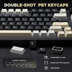 YUNZII B75 Mechanical Keyboard,75% Layout with Knob,Hot Swappable RGB Backlit Gasket Mounted, Creamy Typing, Double-Shot PBT Keycaps,Cherry Profile,for Win/Mac (Black, Milk V2 Linear Switch)