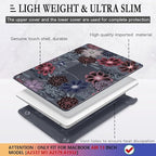 CISSOOK Case for MacBook Air 13 inch M1 Chip A2337 A2179 A1932 2021-2018 Release, Protective Black Shell with Keyboard Skin + Screen Protector for MacBook Air 13-inch with Touch ID, Texture Flowers