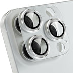 Choiche Compatible for iPhone 16 Pro/iPhone 16 Pro Max Camera Lens Protector, Bling Camera Cover with 9H Tempered Glass Lens Screen Protector Metal Ring Decoration Accessories(Silver)