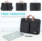 Lacdo 360° Protective Laptop Shoulder Bag for 15 inch New MacBook Air M4 A3241 2025, M3 A3114, M2 A2941 2024-2023, 15 inch MacBook Pro A1990 A1707, Dell XPS 15 Plus 2022-2020 Computer Case Bag, Black