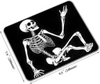 Cool Funny Skull Custom Mouse Pad with Non-Slip Rubber, Small Square Design for Wireless Laptop & Computer Mouse Pads for Desk, 9.5 x 7.9 inch Smooth Surface for Gaming & Office
