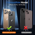 UniqueMe for 3 Pack iPhone 16 Pro/iPhone 16 Pro Max Camera Lens Protector - [Drop Protection] [Case Friendly] 9H Tempered Glass Camera Cover Screen [Update New Version] - Glitter Black