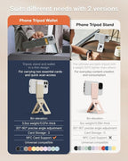 MOFT Phone Tripod Wallet for iPhone, Mulit-Angles, Lightweight & Portable Phone Stand, MOVAS Vegan Leather Magnetic Wallet, Strong Magnets, NFC Card Holder,Travel Essential, Sunrise (with Card Slot)