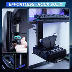 Reashy Hotas Mount, Joystick Mount, Aluminum Flight Stick Desk Mount for Logitech X56, X52, X52 Pro, Thrustmaster T.1600M, TCA, T.Flight Hotas One, 4, X, Airbus, VKB Gladiator Nxt (Gray)