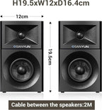 SW203 4.0 Computer Speakers - 60W 4-Way DSP Control 3D Immersive Sound - 3" Carbon Fiber Woofer & 20mm Silk Dome Tweeter - 24bit DAC USB/Bluetooth 5.4/AUX - Studio-Grade Audio (Pair, Red)