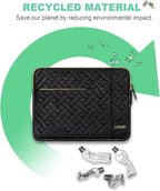 Lacdo Laptop Sleeve Case for 14 inch New MacBook Pro M4/M3/M2/M1 Chips Pro Max A3112 A3401 A3185 A2918 A2992 A2779 A2442 2024-2021, 13.8 inch Surface Laptop 7th Copilot+PC Computer Bag, Elegant Black