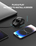 TECKNET USB Wired Mouse, 6-Button Corded Mouse with 4 Adjustable DPI, Optical Computer Mouse with Ergonomic Design and 5FT Cord for Laptop, Chromebook, PC, Desktop, Mac, Notebook-Black