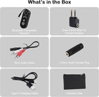 Bluetooth 5.4 Transmitter Receiver, 2 in One Airplane Audio Adapter with Low Latency, Dual Mode Connection for 2 Devices, Wireless Transmitter Adapter for Flight Travel/TV/Car/Gym/Home Stereo