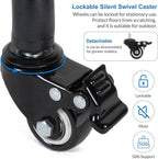 Laptop Tripod on Wheels with 2 Shelves, Portable Projector Floor Stand Adjustable Height 25.9 to 51.8 Inch with Phone Holder