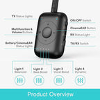 MEE audio Connect Air Pro (2 PACK) Bluetooth Wireless Audio Transmitter & Receiver for AirPods or Bluetooth Headphones, 2-in-1 Adapter with Detachable Cable for 3.5mm devices on Airplanes, Black&White