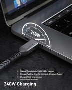 Maxonar [2 Pack 6.6Ft] Thunderbolt 4 Cable, 240W Thunderbolt Cable 40Gbps Data Sync and 8K Display for Thunderbolt 4/3, USB 4,USB C