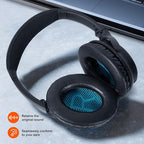 Aurivor Replacement Ear-Pads for Bose QuietComfort QC 35 (ii) 25 15 2 Headphones, Tear-Proof Cushion for QC35 (ii) QC25 QC15 QC2 SoundTrue/SoundLink AE2/AE2i/AE2w Around-Ear Headphones (Black)