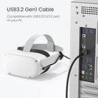 KIWI design 16FT Link Cable Compatible with Oculus/Meta Quest 3S Accessories, and Quest 3/2/Pro/Pico 4, USB3.0 Link Cable with 5Gbps Super Speed
